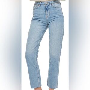 Top shop medium wash raw hem jeans